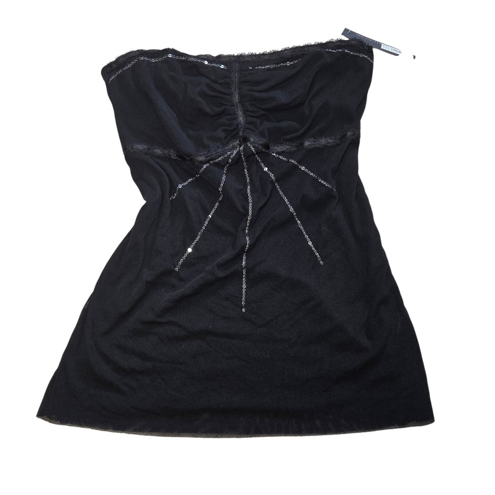The Limited Vintage 2006 NWT Black Sequin Tube Top Long Tunic Y2K Womens XS